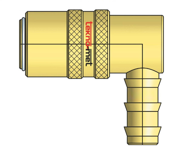 Rychlospojka s trnem pro nástrčnou hadici, 90°